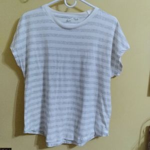 GAP Dolman Sleeve Gray and White Stripe Tee EUC!